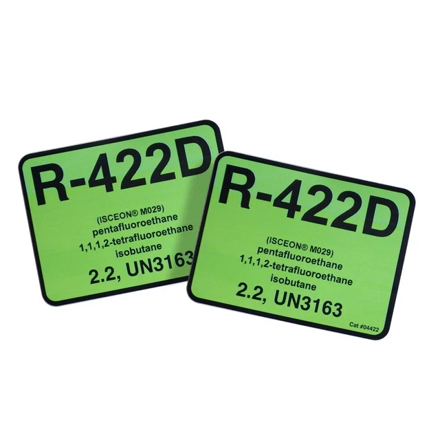 R-422D ISCEON M029 R422D Label # 04022 , Pack of (2)