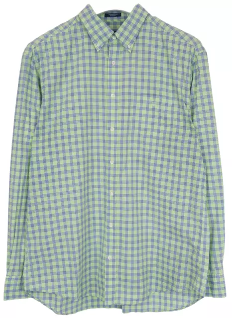 GANT Dogleg Poplin Regular Fit Shirt Men's XL Casual Button Down Plaid