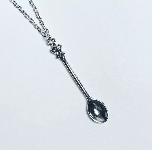 X 100 Mini Silver Salt Spoon Necklaces Chain Pendants Bulk Buy Job Lot Fast Post 2