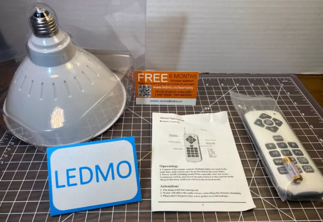 LEDMO LED Par56 Pool Light Voltage AC 120V, 40W, Socket E26, RGB Color