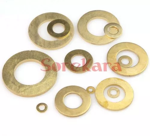 LOT50/100 M2.5 M3 M4 M5 M6 M8 M10 M12 Metric Brass Flat Thick Washers