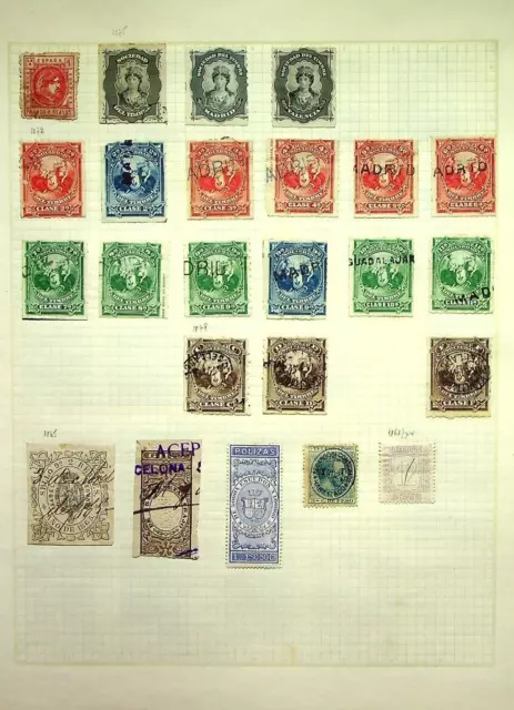 SPAIN: Used Revenue Examples - Ex-Old Time Collection - Album Page (72468)