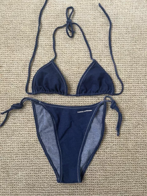 Bikini, Thomas Burberry, M, Blue, Swimwear