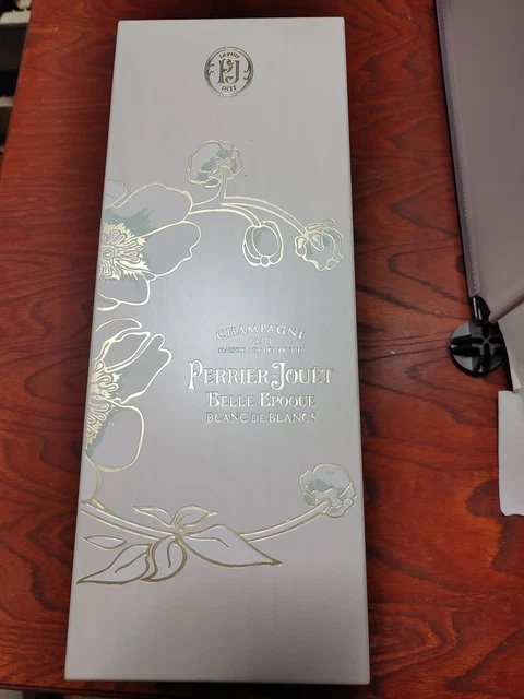 PERRIER JOUET CHAMPAGNE Blanc de Blanc EMPTY Bottle wooden box. 2006