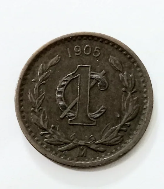 1905 Mo Mexico 1 Centavos, Bronze Coin