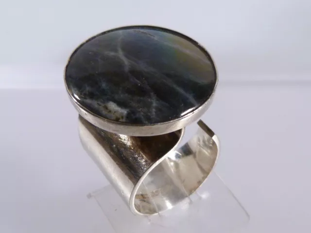 la20/7  vintage Ring aus 925er Silber  mit Cabuchon  Finnland 1974