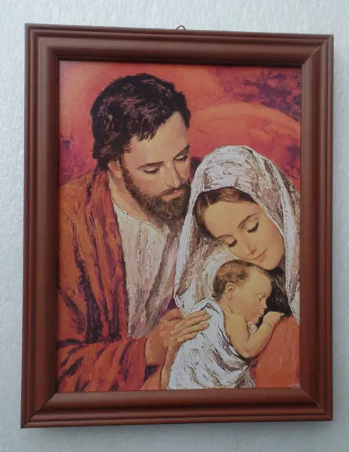 Heilige Familie Bild mit Rahmen Maria Joseph und Jesuskind 2. Wahl Sonderpreis
