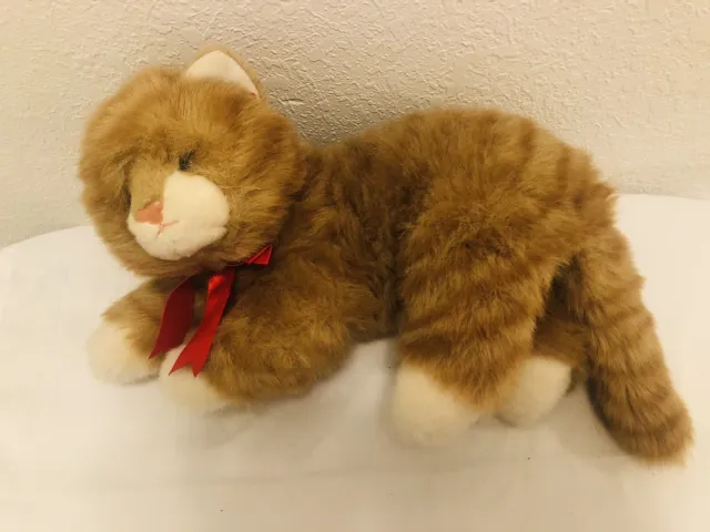 Vintage 1995 Ty Al E Kat Orange Tabby Kitty Cat Stuffed Beanbag Plush 14”