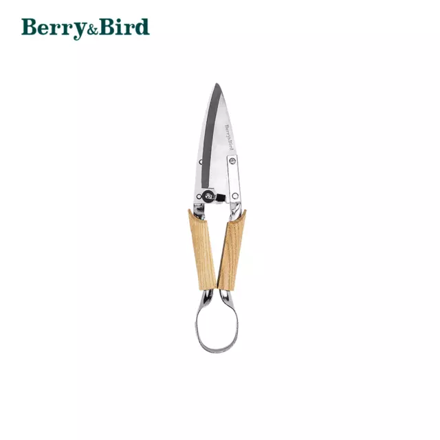 Berry&Bird Garden Shrub Shears 30 cm Heavy Duty Hedge Shears With Wood Handle