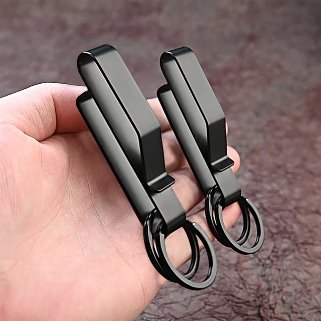 2pc Men Fire Brigade Law Enforcement Key Holder Sturdy Stainless Steel For Belt