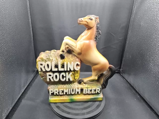 Rolling Rock Premium Beer Chalkware Horse Figurine, Latrobe Brewing -Nice!