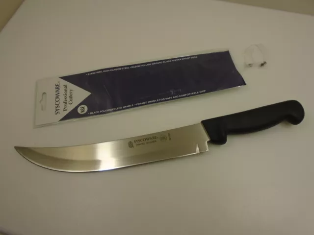 Syscoware Commercial 10 inch Cimeter Curved Steak Cutting Knife Stiff Stainless