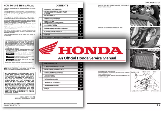 Honda GL1800 Gold Wing Service Workshop Repair Manual Goldwing GL 1800 A