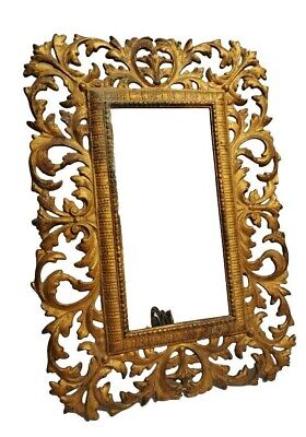 Antique Vintage Cast Brass Bronze Ornate French Rococo Picture Frame