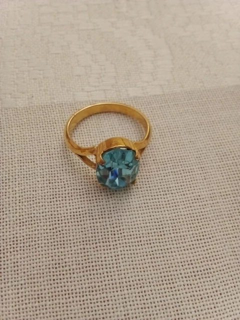 Bague Ancienne Argent Massif Topaze Fumée - Style Art Déco, Ouvragée | Occasion, Pierre Marron | Bijou Vintage