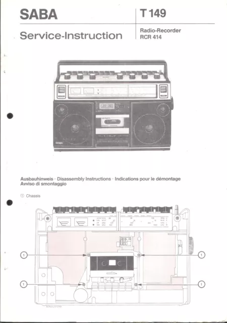 Saba Service Manual für RCR 414  Copy