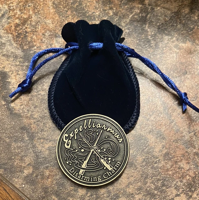 Litjoy Harry Potter Magical Spell Metal Coin Expelliarmus Disarming Charm & Bag