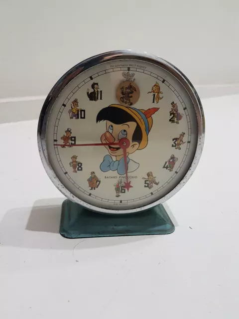 Orologio Sveglia Da Tavolo BAYARD PINOCCHIO Funzionante Animata Vintage