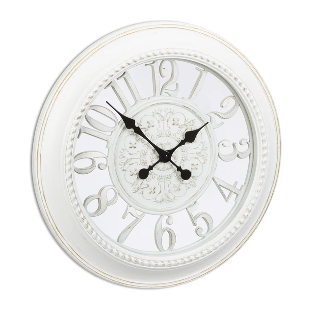 Orologio parete XL rotondo da cucina a batterie analogico silenzioso shabby chic