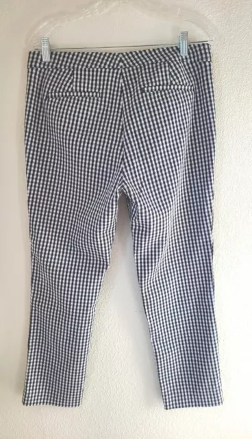 Lauren Ralph Lauren Women Crop Pants Size 8 Check Gingham Stretch Cotton Blend 2