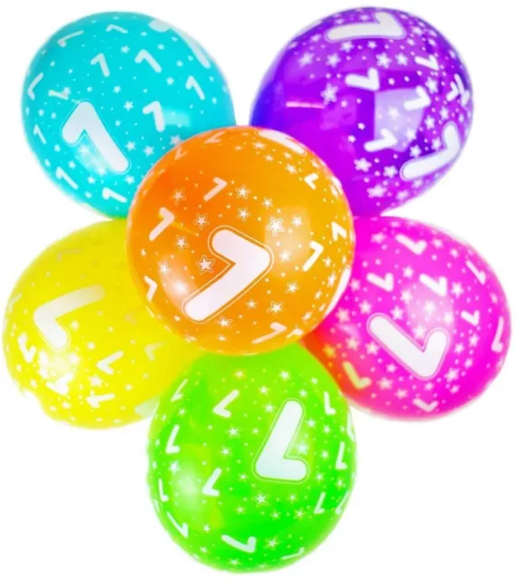 7th Compleanno Palloncini - 10 Età 7 per Bambini Decorazioni Festa Ragazzo