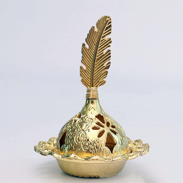 (Gold)Vintage Incense Portable Vintage Incense Holder Exquisite Rust Prevention