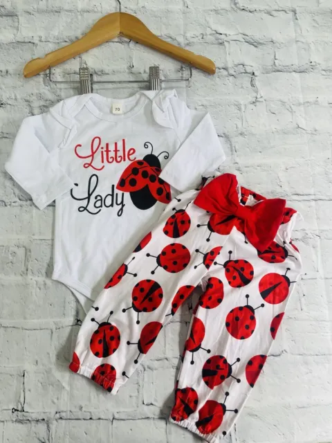 Baby Girls 3-6 Months Clothes Cute Ladybug Outfit  *We Combine Postage*