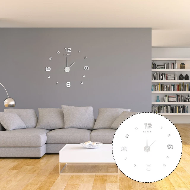 Relojes de pared con superficie de espejo reloj pegatina para la oficina sin marco
