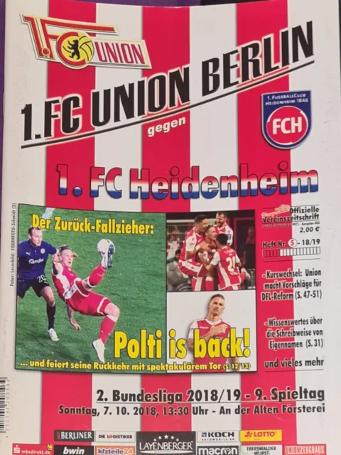 2018/19 2.Bundesliga 1.FC Union Berlin - 1.FC Heidenheim