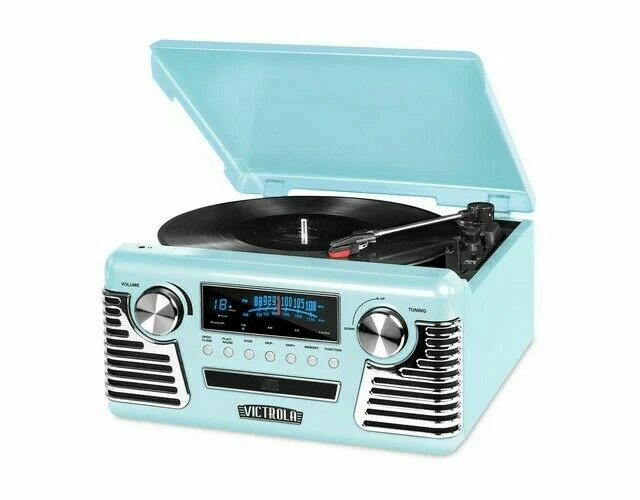 50's Retro Bluetooth Record Player & Multimedia Center with Built-in Speakers- 3