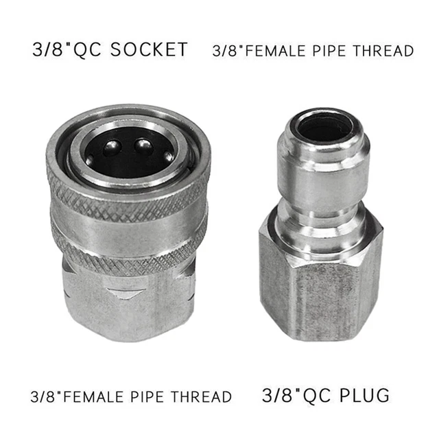Adattatore argento regolazione idropulitrice acciaio inox NPT donna maschio