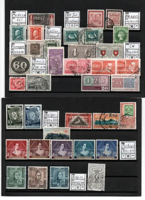 Motiv 100 Jahre Briefmarken 63 Stück gestempelt