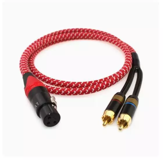 L123 Female To 2 X RCA Double Lotus One-to-two Audio Cable For Mixer Amplifiers