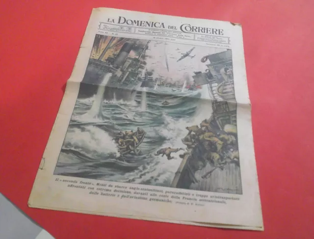 Domenica Del Corriere 18-6-1944 Ww2 Sbarco Di Normandia Aerosiluranti Gibilterra