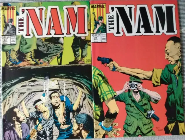 The 'Nam #22 #24 Marvel 1988 Comic Books