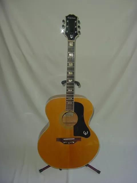 1970 S VINTAGE EPIPHONE Ft 570Bl Blond Jumbo Acoustic Guitar