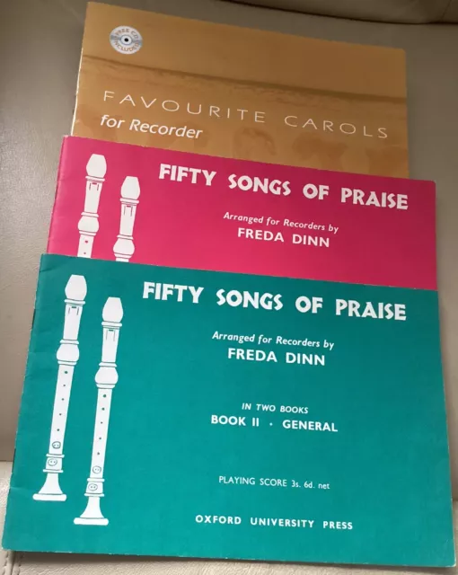 Fifty Songs of Praise I & II   plus   Favourite Carols for Recorder