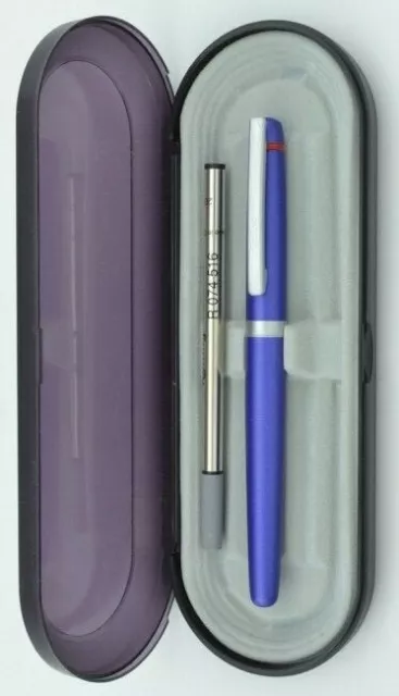 Rotring Freeway Rollerball Pen Blue Metal & Silver New In Box Uses Montblanc