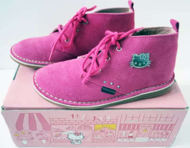 Chaussures NEUVES en CUIR DAIM rose HELLO KITTY "30" Groupe ROYER boîte fille 30