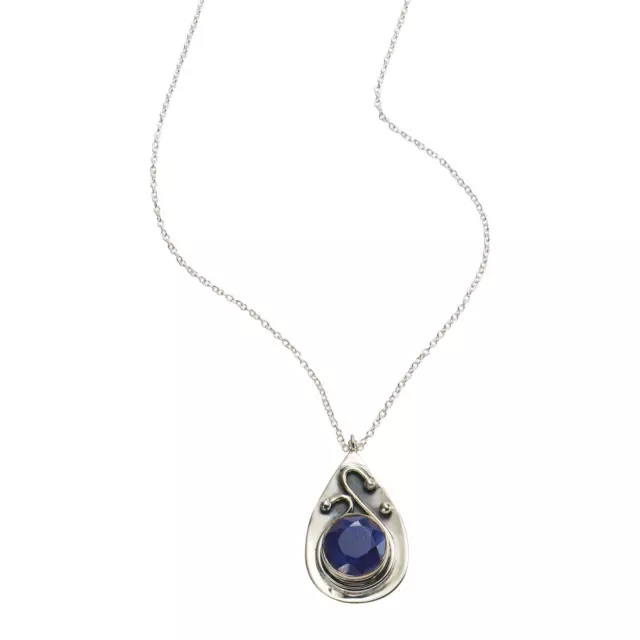 Floriana Women's Ruby or Sapphire Sterling Silver Necklace - Genuine Gemstone