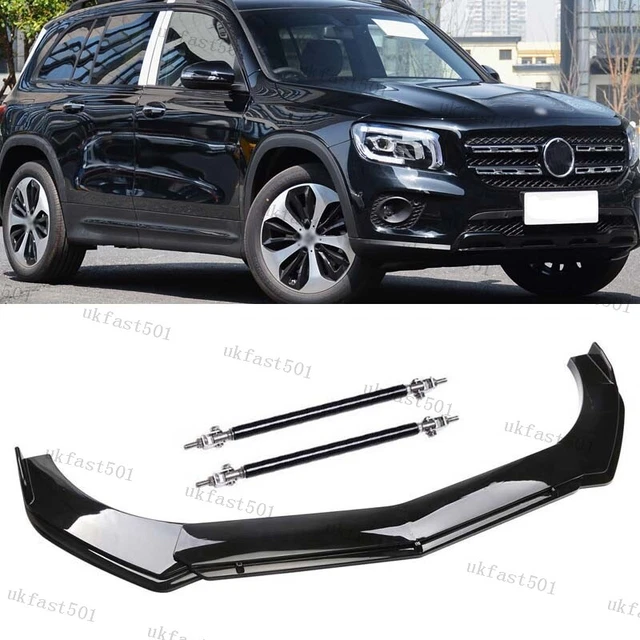 For Benz GLC GLB GLE Gloss Black Front Bumper Lip Splitter Spoiler + Strut Rods