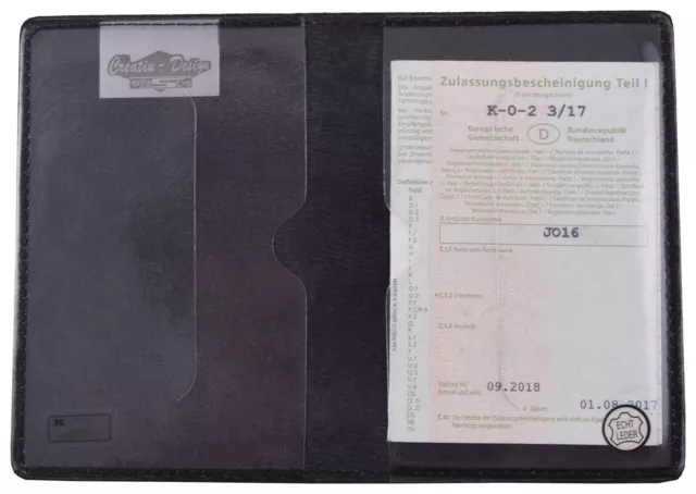 KFZ SCHEIN HÜLLE Leder Schwarz Fahrzeugschein Mappe Ausweisetui Kartenhülle  NEU EUR 11,49 - PicClick DE