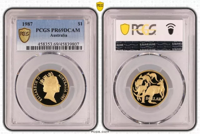 1987 Proof One Dollar $1 Australia PCGS PR69DCAM FDC UNC #3787