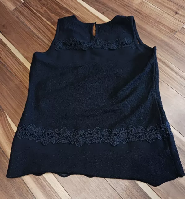 White House Black Market Women's size Small Black Lace Blouse