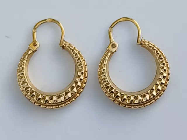 Boucles D'oreilles En Or 18 Carats Anneaux gold earring orecchino d'oro