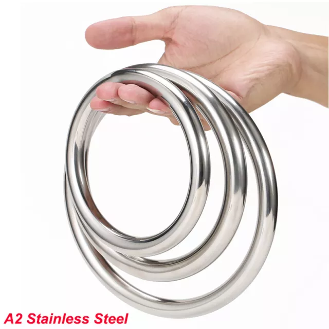 A2 Stainless Steel Round Ring O-Rings Heavy Duty Bright Seamless ID 15mm-150mm