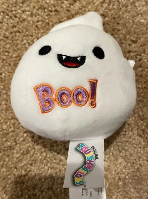 Kellytoy SQUISHMALLOWS Halloween Pet Plush Squeaky Toy: Ghost BOO! 3.5"