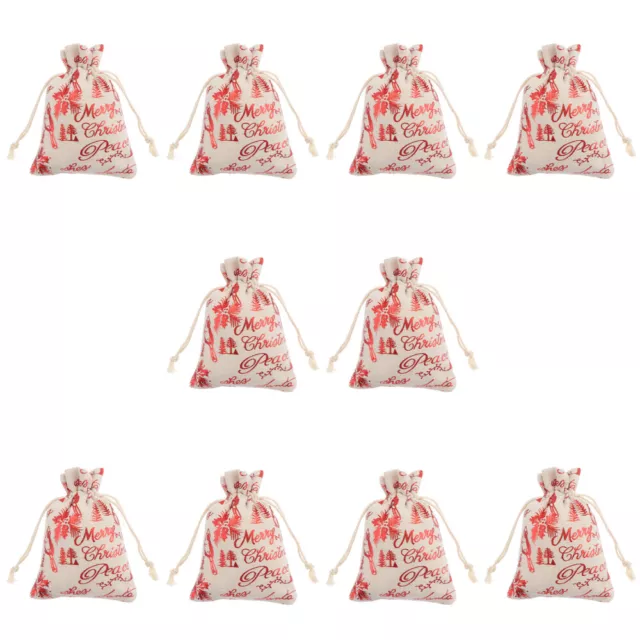 10 Pcs Christmas Candy Bag Xmas Cookie Holiday Presents Bags Eve