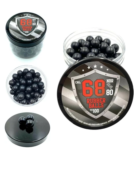 100 Billes Paintball Calibre 43 - Caoutchouc Haute Qualité - Compatible Walther PPQ M2 T4E