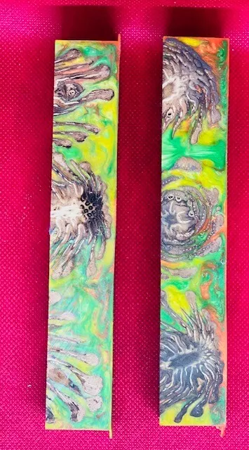 HC Hybrid Resin Design (2) Pen Blanks - Alumilite Resin & Eye Candy Pigment